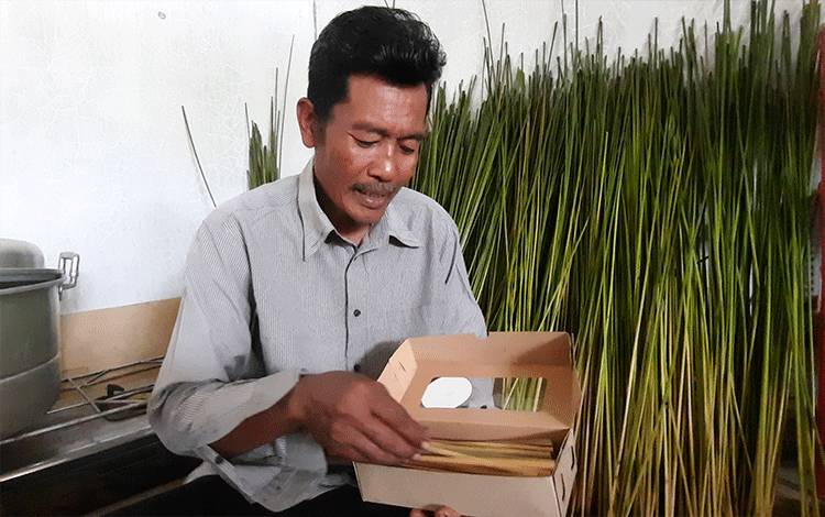 Sedotan Purun Asal Kobar Diminati Sampai Luar Negeri