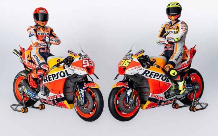 Tim Repsol Honda Pamerkan Livery Baru Motor Marquez dan Mir