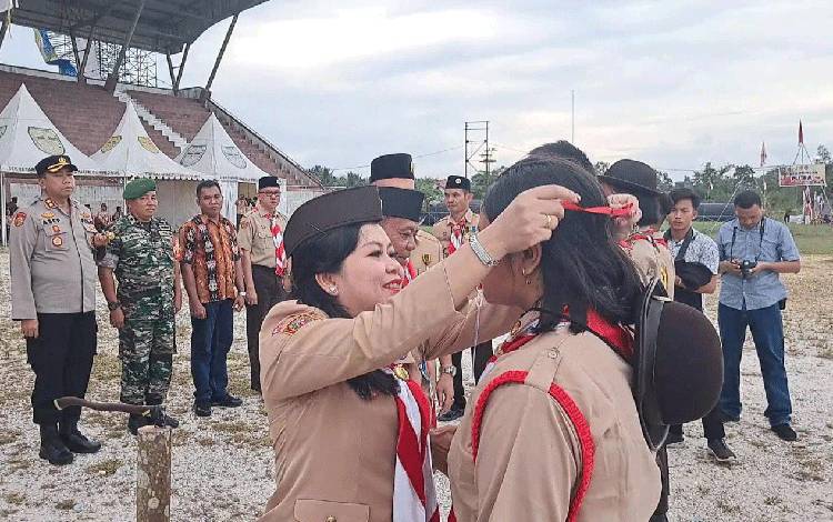Ratusan Peserta Pramuka Penggalang di Gunung Mas Ikuti Lomba Tingkat III