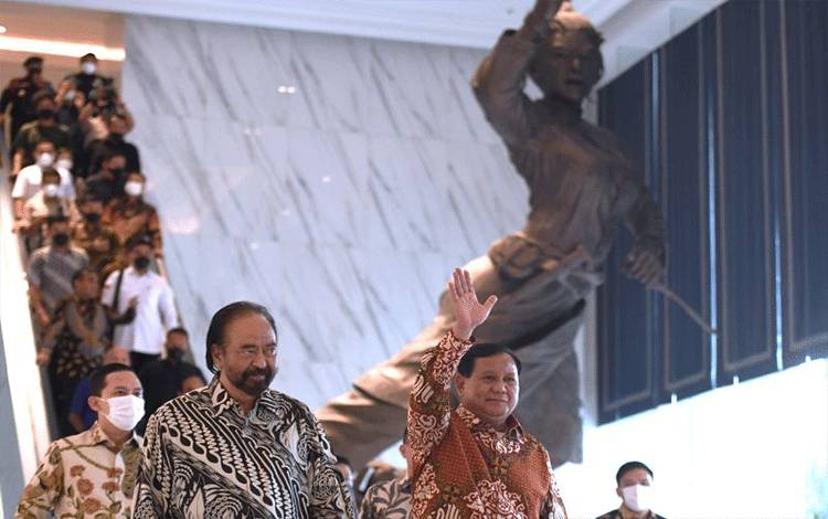Surya Paloh Bertemu Prabowo Subianto di Hambalang Minggu