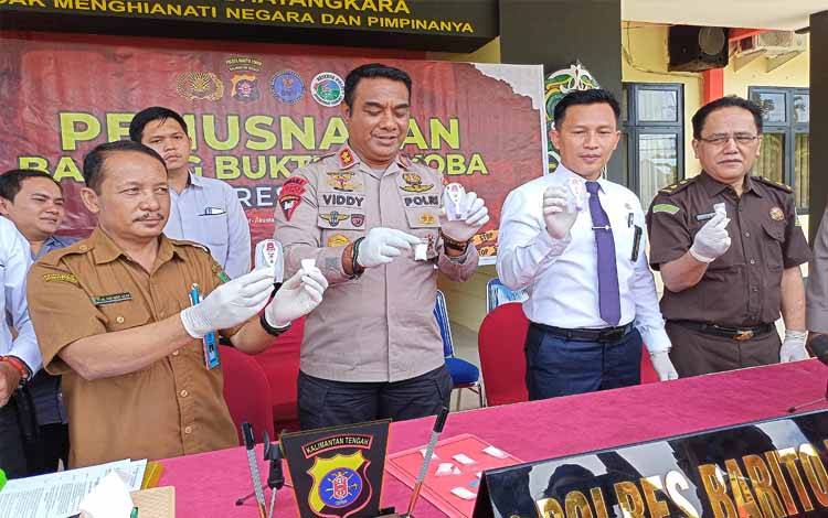 Polres Barito Timur Musnahkan Barang Bukti Sabu 52,13 Gram