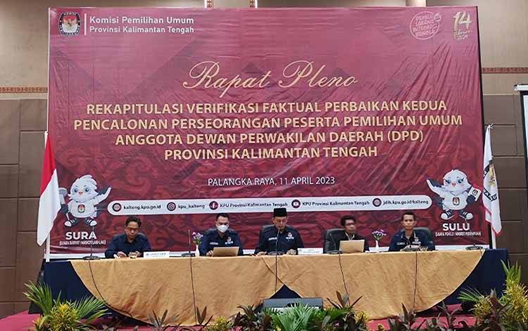KPU Kalteng Plenokan Rekapitulasi Verifikasi Faktual Perbaikan Kedua