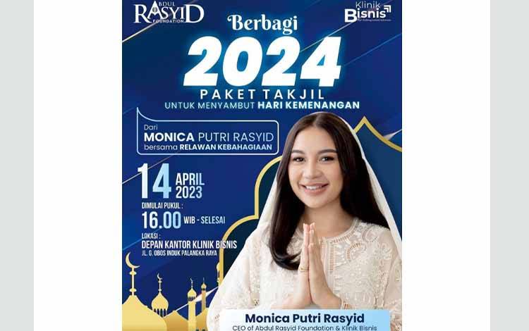 Besok Monica Putri Rasyid Bagikan 2.024 Paket Takjil