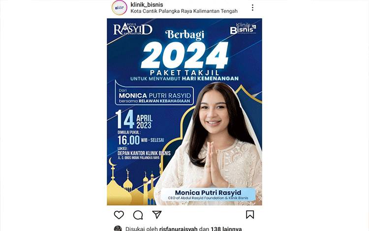 Nanti Sore 2.024 Takjil Dari CEO Klinik Bisnis akan Dibagikan