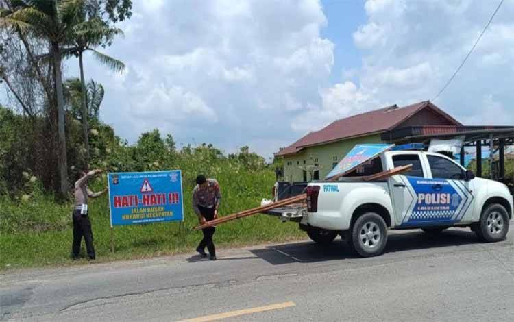 Antisipasi Laka Lantas Meningkat saat Mudik, Satlantas Polres Kapuas Pasang Spanduk Imbauan di Sejumlah Titik?