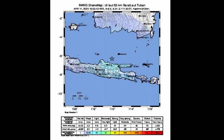 Gempa di Laut Jawa, Getarannya Dirasakan Hingga ke Pangkalan Bun