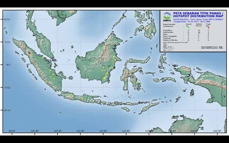 BMKG Palangka Raya Temukan Empat Hotspot di Kabupaten Barito Utara