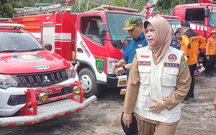 BPBD Damkar Barito Timur Kirim Personel pada Apel Siaga Karhutla di Barito Selatan
