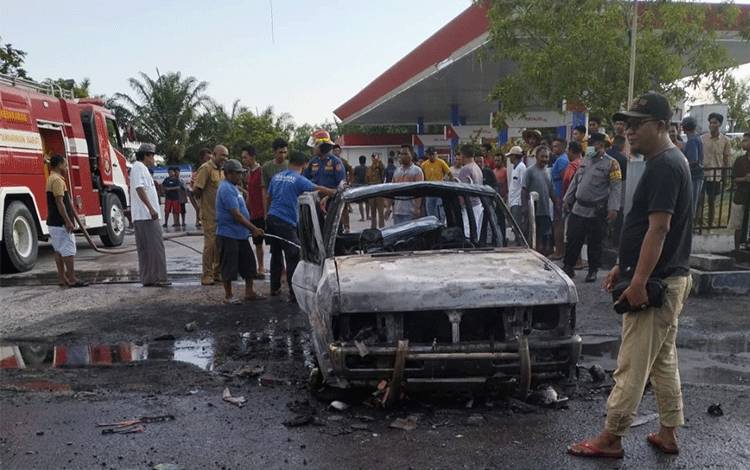 Ini Dugaan Penyebab Mobil Terbakar di SPBU Desa Sungai Tendang