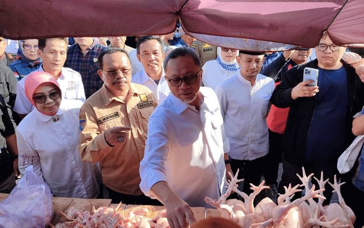 Pastikan Ketersediaan Bahan Pangan, Mendag RI Cek Pasar Besar Palangka Raya