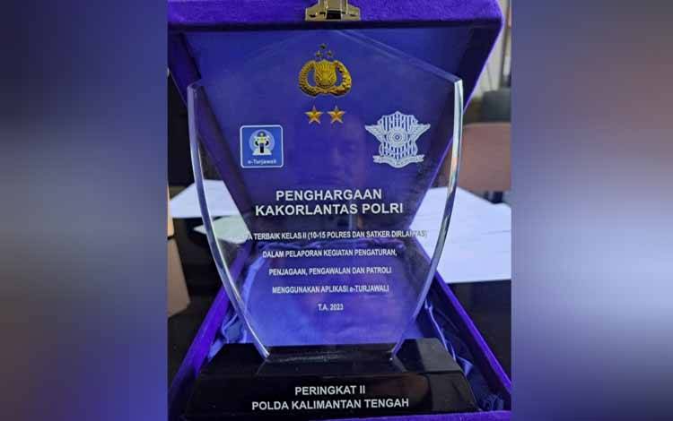 Ditlantas Polda Kalteng Raih Penghargaan dari Korlantas Polri
