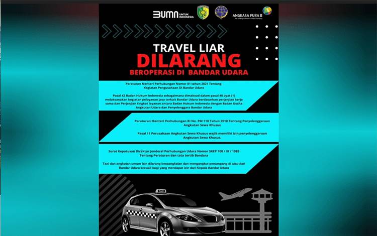 Ini Regulasi Kendaraan dan Angkutan Umum di Bandara Tjilik Riwut