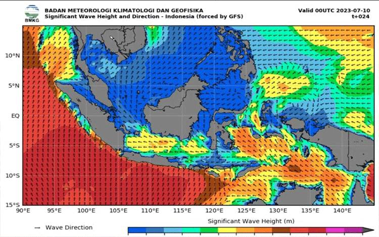 BMKG: Waspada Gelombang Tinggi Hingga Enam Meter di Beberapa Perairan