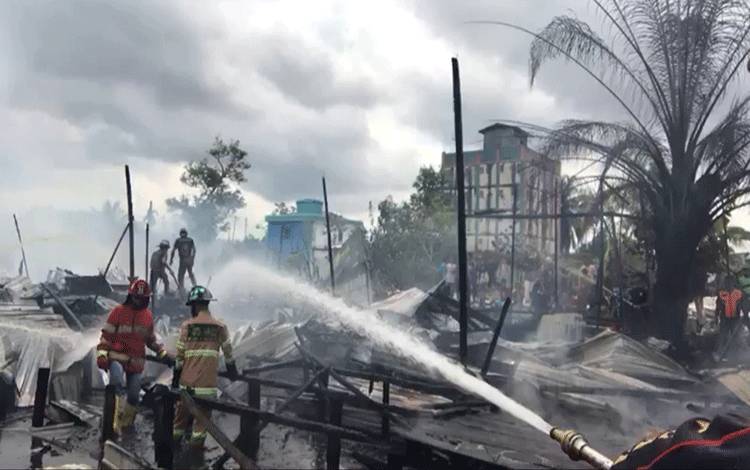 Tiga Rumah di Jalan G Obos XVII Palangka Raya Hangus Terbakar