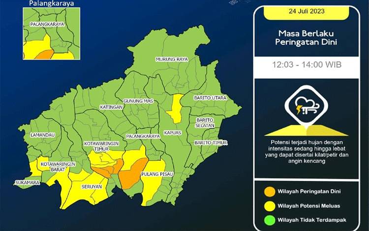 Sepekan Kedepan Provinsi Kalteng Nihil Hujan