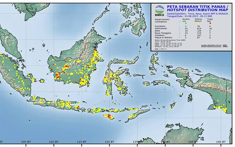 Agustus Ditemukan 85 Titik Panas di Kalteng