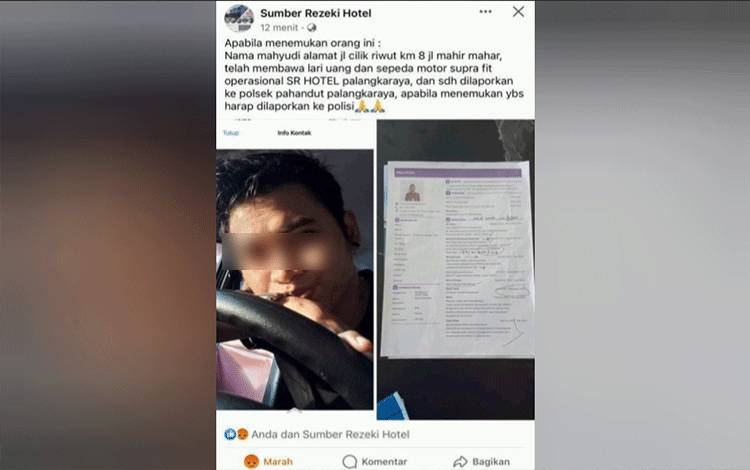 Karyawan SR Hotel Palangka Raya Dilaporkan Gelapkan Uang