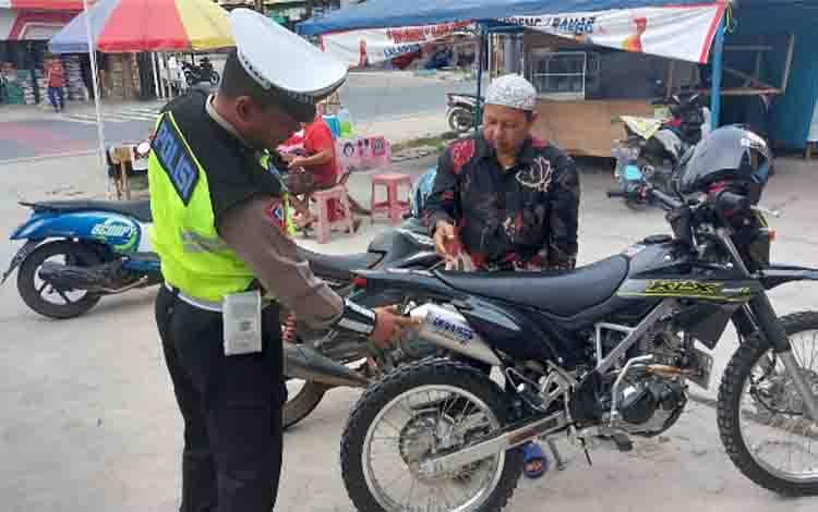 Satlantas Polres Katingan Imbau Pengendara Roda Dua Tak Gunakan Knalpot Brong