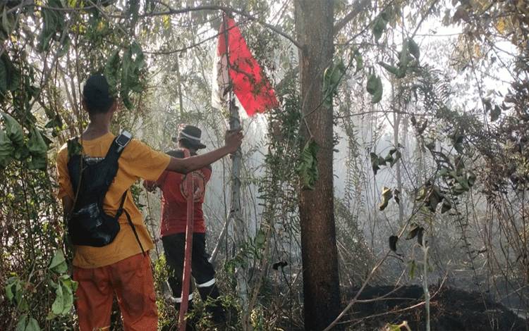 Momen Peringatan Kemerdekaan RI, Petugas Gabungan Padamkan 4 Titik Karhutla di Kobar
