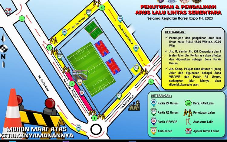 Penutupan dan Pengalihan Arus Lalu Lintas Diberlakukan Selama Barsel Expo