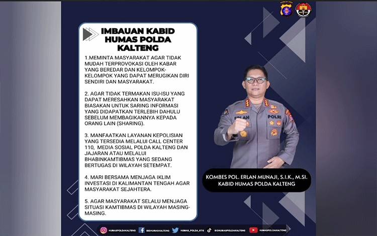 Kabid Humas : Masyarakat Jangan Mudah Terprovokasi
