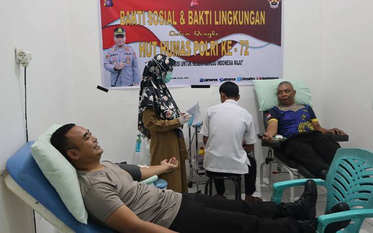 HUT Humas Polri, Polres Seruyan Gelar Donor Darah