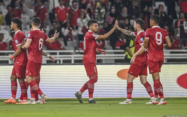 'Hat-trick' Dimas Drajad Warnai Pesta Gol Indonesia ke Gawang Brunei