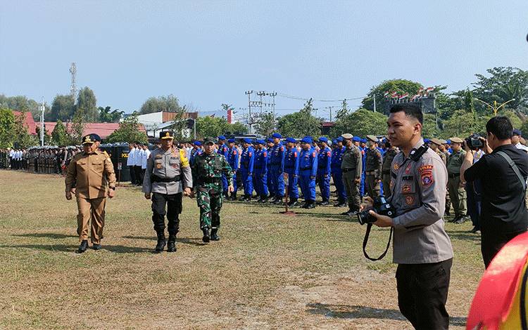 Polda Kalteng Gelar Pasukan Operasi Mantap Brata Telabang