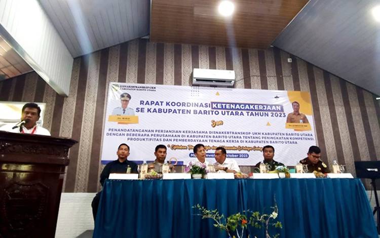 Disnakertranskop UKM Gelar Rakor Ketenagakerjaan se-Barito Utara