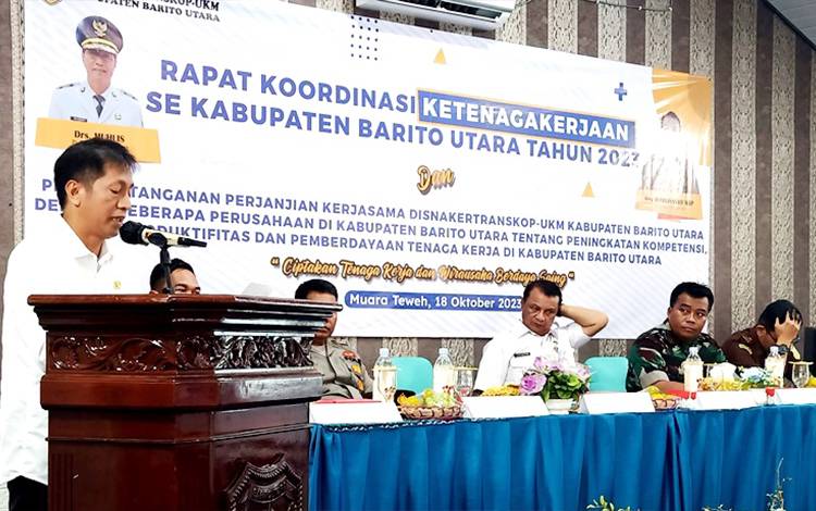 Pj Bupati Barito Utara Buka Rakor Ketenagakerjaan