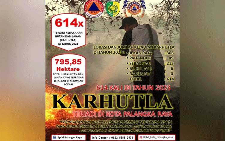 Peristiwa Karhutla di Kota Palangka Raya Mengalami Penurunan