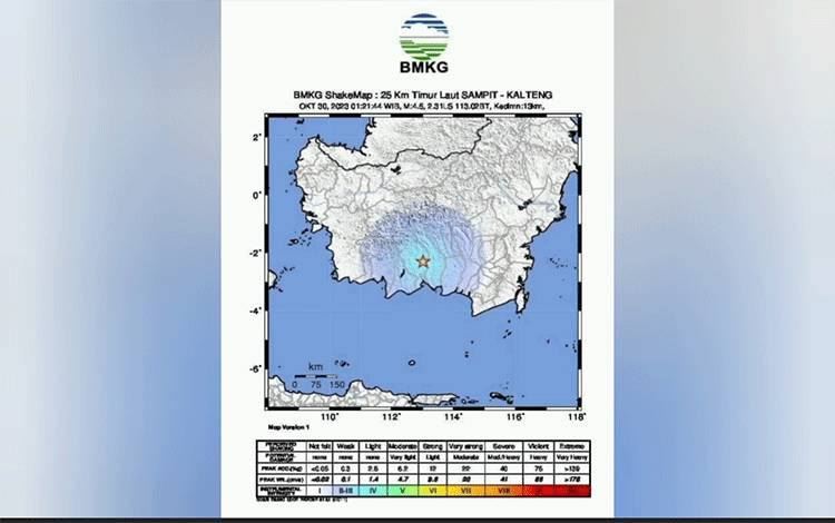 Gempa Bumi Tektonik di Kotim Jenis Gempa Kerak Dangkal?
