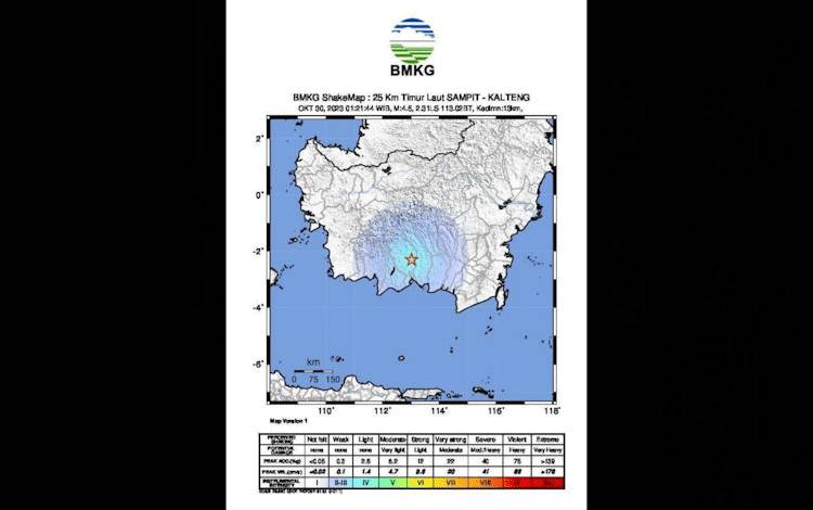 Ini Penjelasan BMKG Terkait Gempa Bumi Tektonik yang Terjadi di Kabupaten Kotim