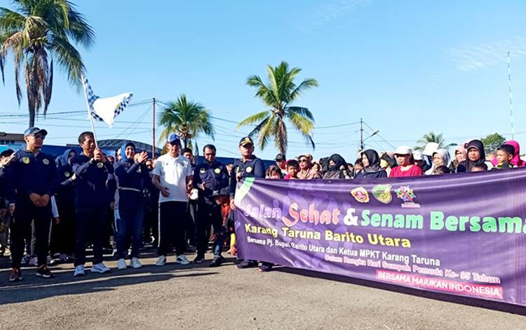 Karang Taruna Barito Utara Gelar Senam Bersama dan Jalan Sehat