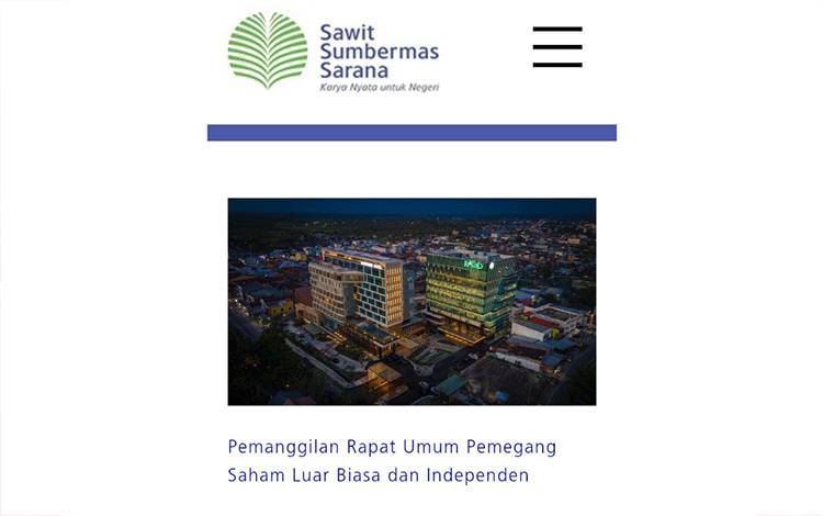 SSMS Undang Pemegang Saham Hadiri Rapat Umum Pemegang Saham Luar Biasa dan Independen Perseroan