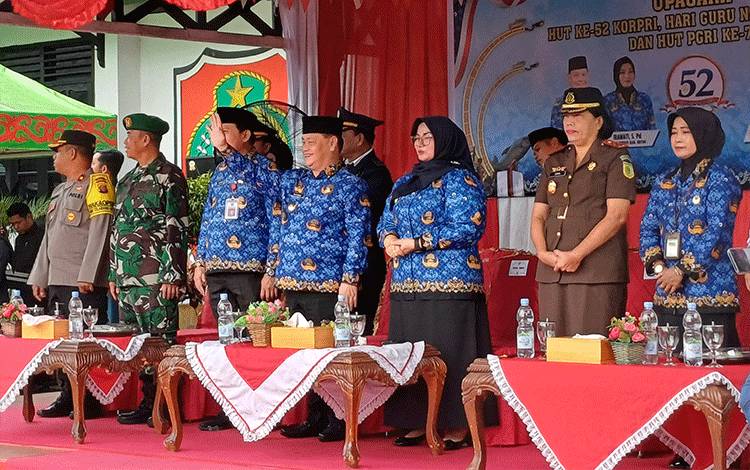 Upacara Peringatan HUT Korpri, HUT PGRI dan HGN Digelar Serentak, Ini Pesan Bupati Kotim
