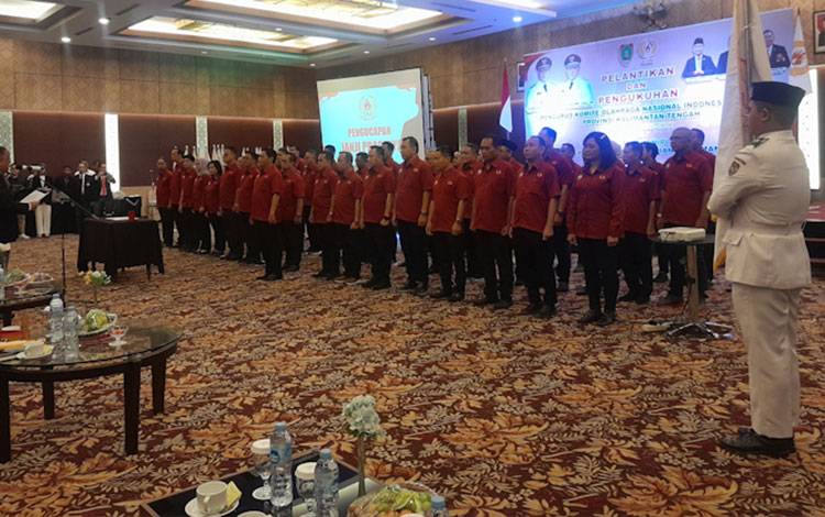 Pengurus KONI Kalteng Dilantik, Sugianto Sabran Sampaikan Beberapa Point Penting