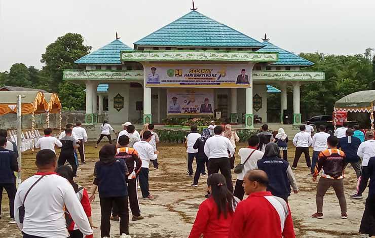 Hari Bakti PUPR ke 78, DPUPR Pulang Pisau Gelar Senam Bersama
