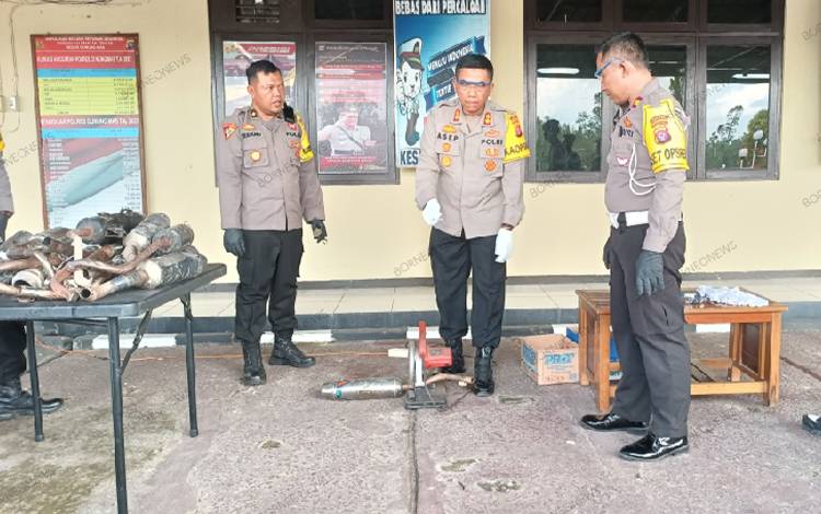 Polres Gunung Mas Sita Puluhan Knalpot Brong