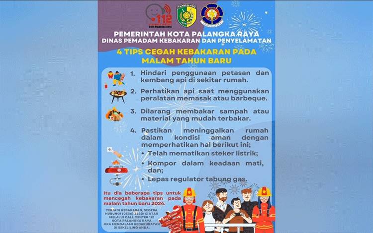 DPKP Palangka Raya Bagikan Tips Cegah Kebakaran di Malam Tahun Baru