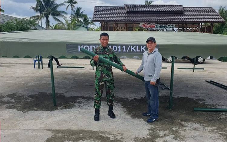 Kodim 1011 Kapuas Terima Hibah 4 Unit Tenda dari Badan Kesbangpol