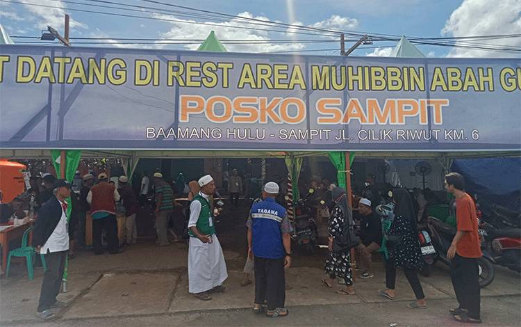 Sampit Mendirikan Posko Rest Area Haul Guru Sekumpul Martapura, di Sini Lokasinya..