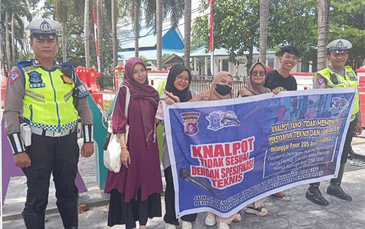 Satlantas Polres Palangka Raya Sosialisasikan Larangan Knalpot Bising