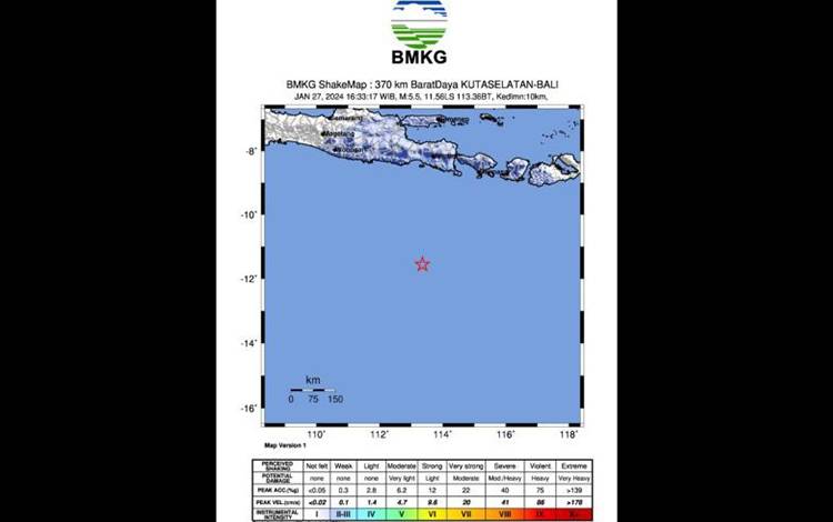 Gempa M5,6 di Samudera Hindia Selatan Bali Tidak Berpotensi Tsunami