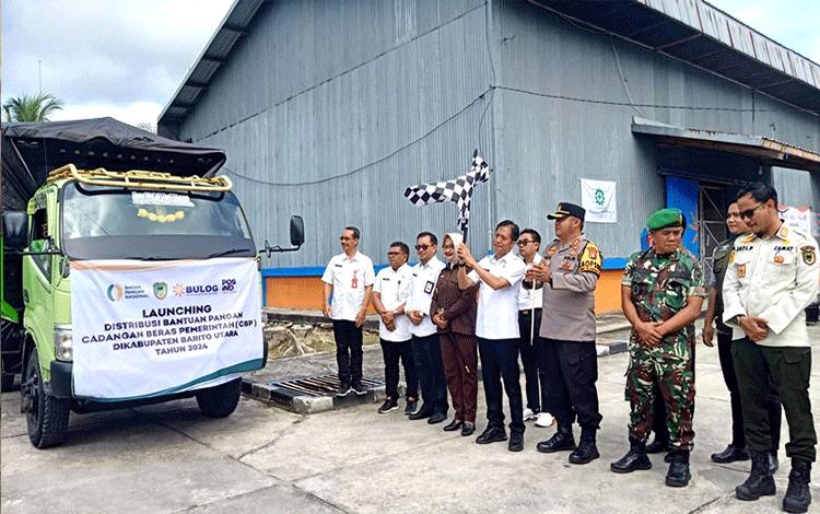 Pj Bupati Barito Utara Launching Penyaluran Bantuan Cadangan Pangan Pemerintah