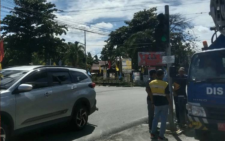 Traffic Light Persimpangan Jalan Garuda-Jalan Rajawali Kembali Normal