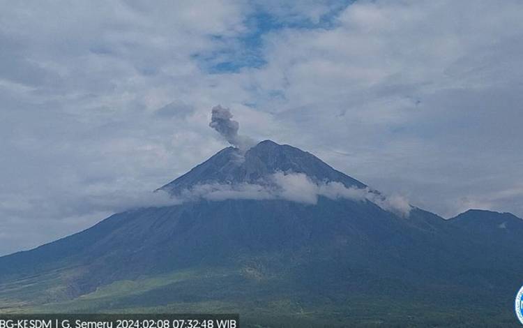 Gunung Semeru Dua Kali Erupsi dengan Letusan Setinggi 600-800 Meter