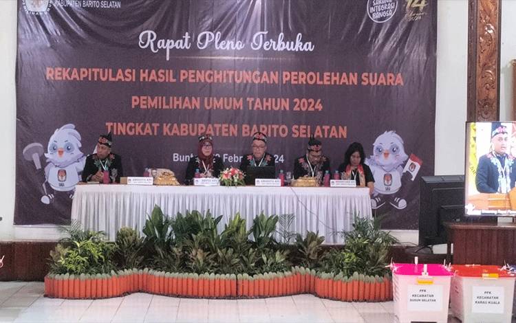 KPU Barito Selatan Gelar Pleno Rekapitulasi Hasil Perhitungan Suara