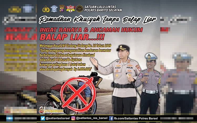 Satlantas Polres Barito Selatan Ingatkan Masyarakat Tak Balapan Liar di Bulan Suci Ramadan