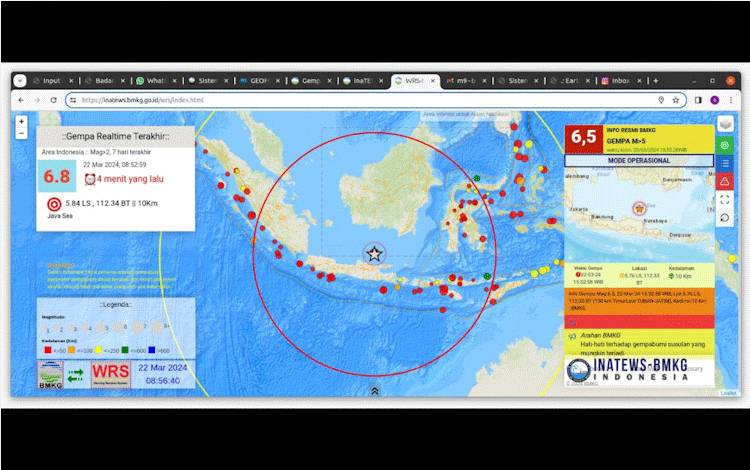 Dalam Sehari Pangkalan Bun Alami 2 Kali Getaran Gempa